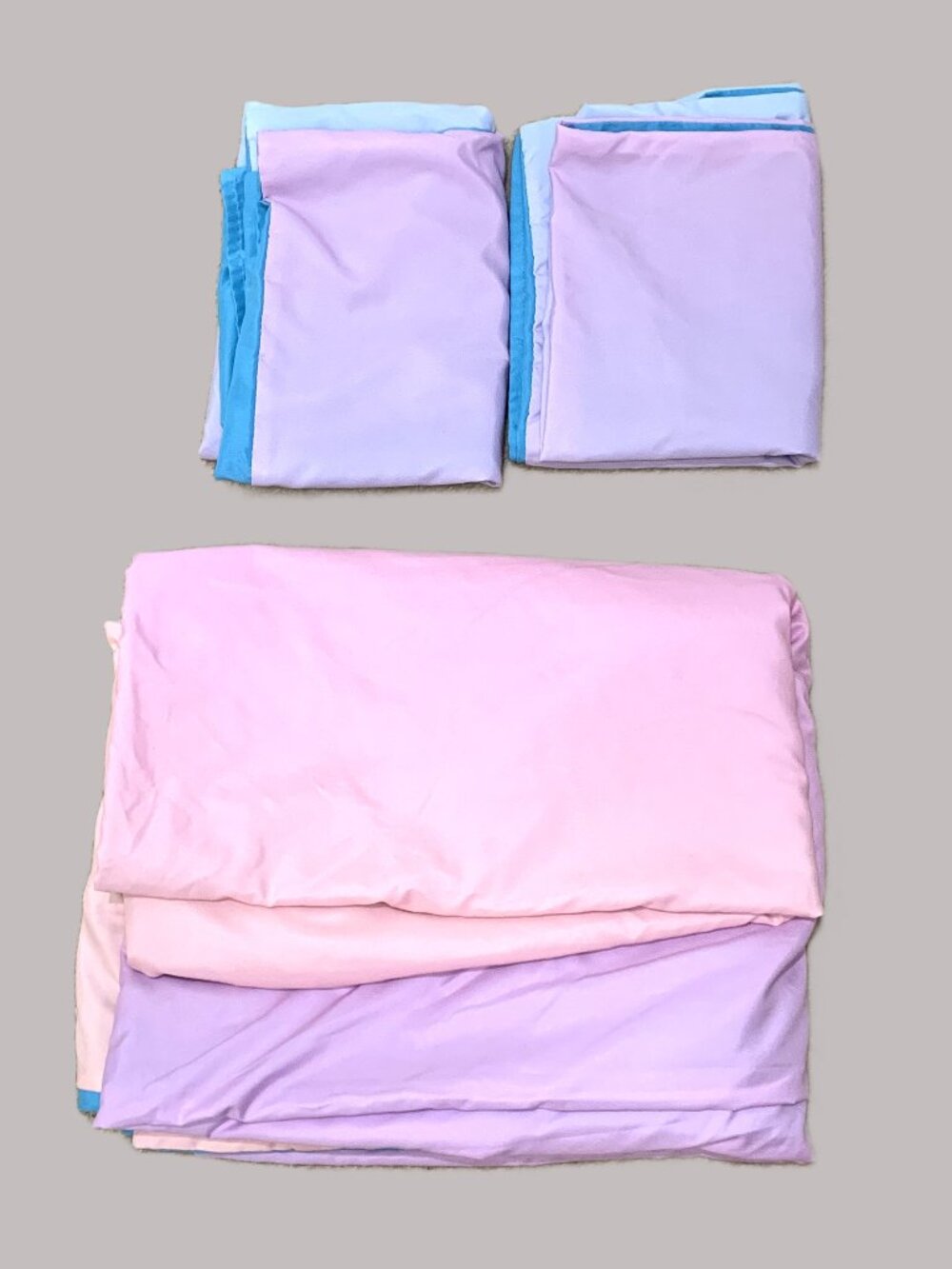 128LX86W Duvet Cover Pink Blue Orange Gradient Color 2 Matching Pillow Cases